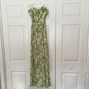 Vici Strapless Green Floral Dress